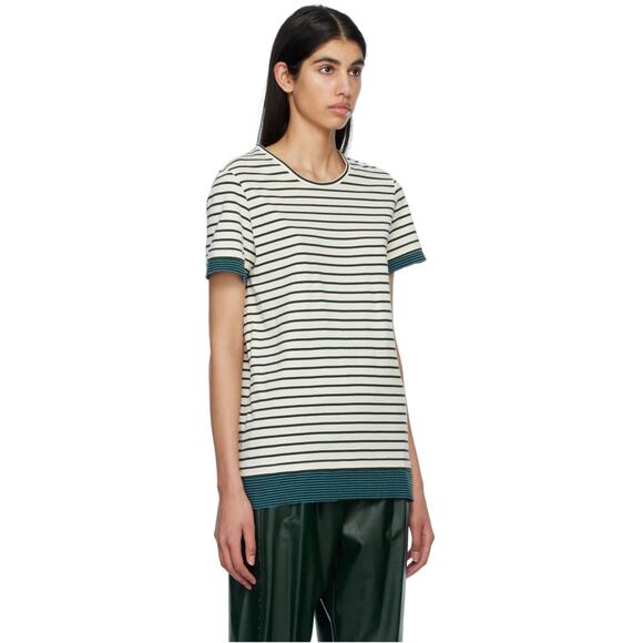 MM6 Maison Margiela Off-White Splice T-Shirt, Size L - Picture 2 of 11